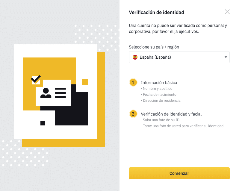 BINANCE Verificacion de Identidad con el DNI y foto