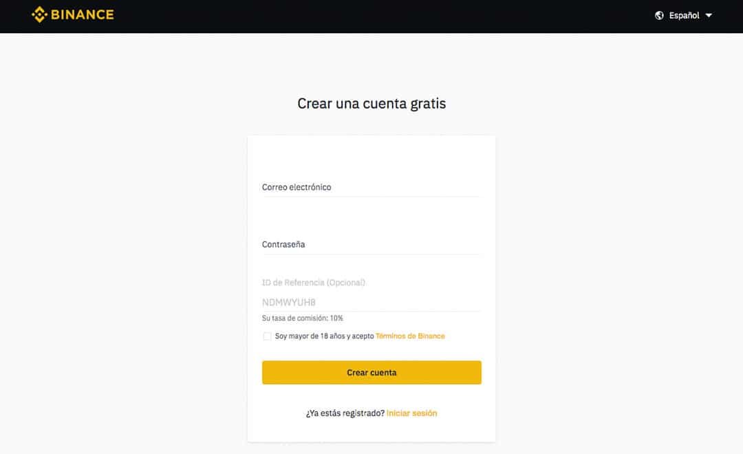 BINANCE como registrarse con todos los pasos - Crear una cuenta gratis