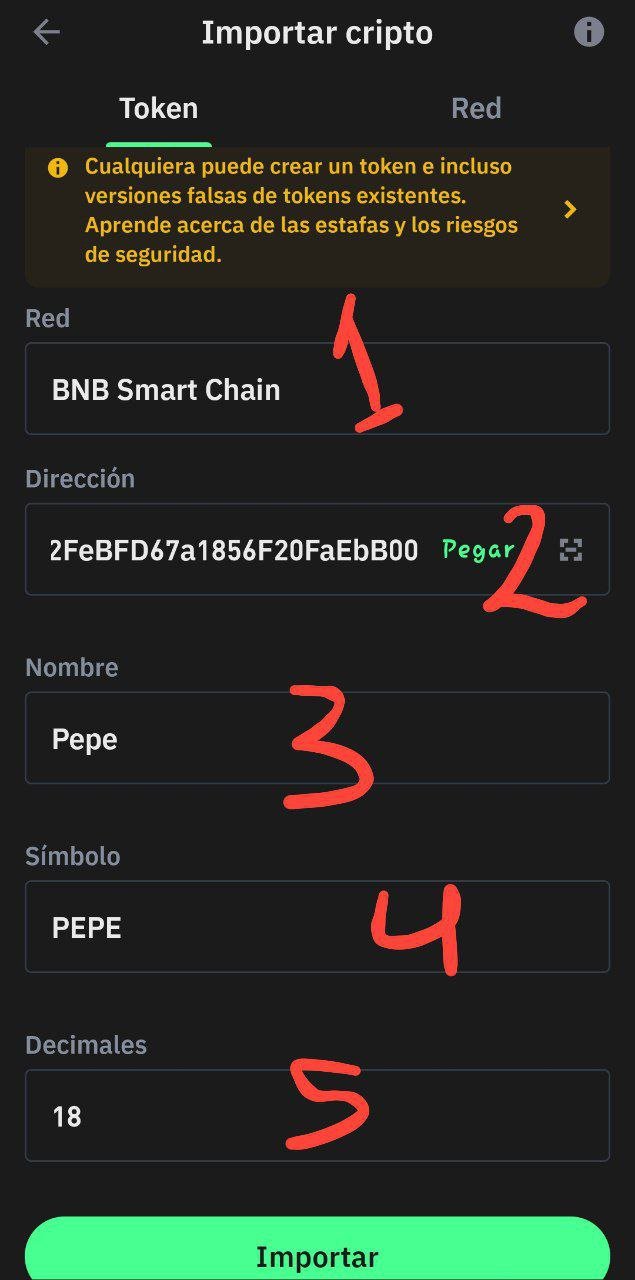 como saber el contrato de un token para agregarlo a la wallet
