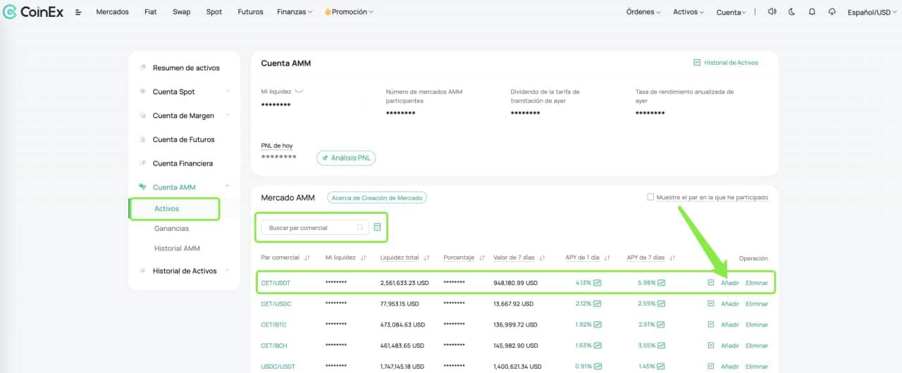 Cómo añadir liquidez en coinex _ roberto sanz 2